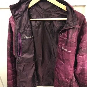 EUC Eddie Bauer Lightweight Jacket, Reversible, Down Alternative, layering